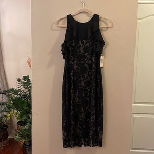 Ivanka Trump, beautiful black & Nude cocktail dress